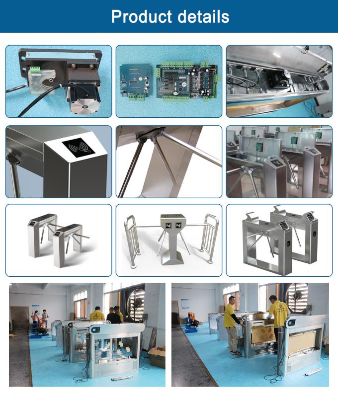 UNIQSCAN vertical three roller stainless steel indoor outdoor metro gate entrance turnstile gate